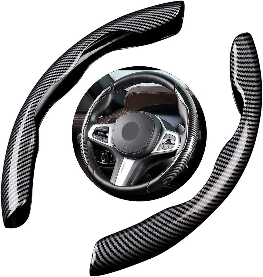 Capa de Volante de Carro Protetora Carbono Proteção Direção Tampa do Volantes Universal Antiderrapante Resistente Veicular